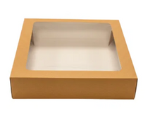 Lade das Bild in den Galerie-Viewer, 9x9x2" KRAFT BROWN APPLE TART BOX WITH WINDOW (100's)
