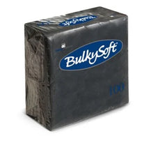 Lade das Bild in den Galerie-Viewer, BULKYSOFT 24x24CM BLACK 2PLY 4FOLD COCKTAIL NAPKINS (20x100)
